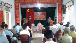 Đồng chí Dương Đình Chỉnh – Bí thư Huyện ủy Nghi Lộc dự sinh hoạt Chi bộ Tân Nghĩa