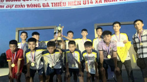 Kết thúc giải bóng đá thiếu niên xã Nghi Xuân năm 2023.